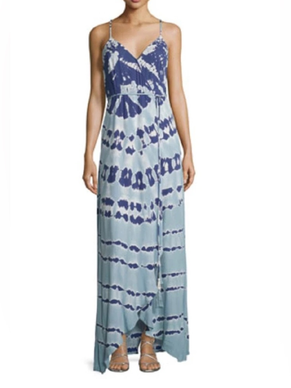 Young Fabulous & Broke Blue Tie-Dye Wrap Maxi Dress